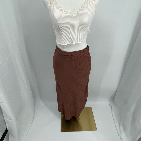 Forever 21 Pencil Slit Skirt 90s Minimalist Quiet Luxury Clean Girl Earthy - Picture 13 of 13